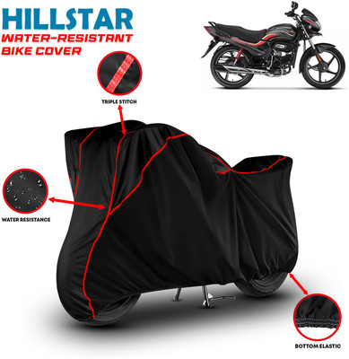 HILLSTAR Waterproof Two Wheeler Cover for Hero(Passion Plus, Black, Red)