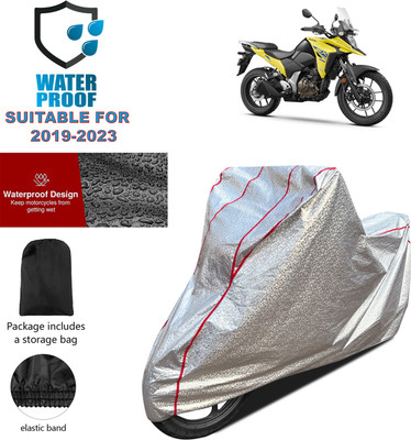GOSHIV-car and bike accessories Waterproof Two Wheeler Cover for Suzuki(Silver)