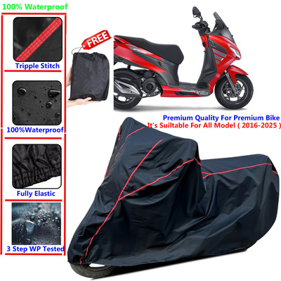 SThanaveX Waterproof Two Wheeler Cover for Aprilia(SXR 160 BS6, Black)