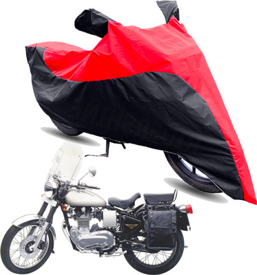 FurniGully Two Wheeler Cover for Royal Enfield(Machismo 500, Red, Black)