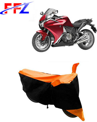 FFZ Waterproof Two Wheeler Cover for Honda(VFR 1200F, Black, Orange)