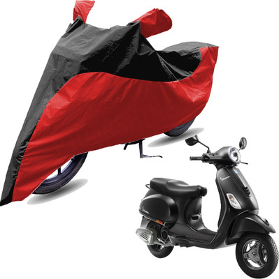 RiderShine Two Wheeler Cover for Piaggio(Vespa, Red, Black)