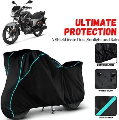 OliverX Waterproof Two Wheeler Cover for Hero(Glamour, Black, Blue)