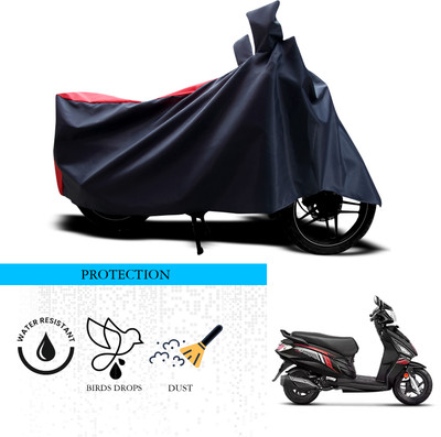 ANTHUB Waterproof Two Wheeler Cover for Hero(Motocorp Maestro Edge 110 BS6, Black, Red)