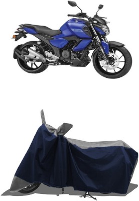 SUGASHRI Waterproof Two Wheeler Cover for Yamaha(FZ FI, Grey, Blue)