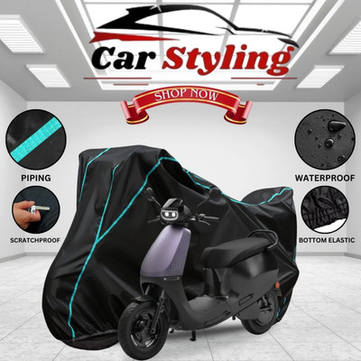 Car Styling Waterproof Two Wheeler Cover for Ola(Scooty, Black, Blue)