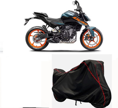 Autohug Waterproof Two Wheeler Cover for KTM(125 Duke, Black, Red)