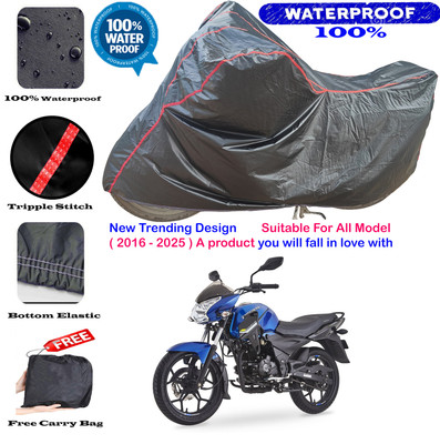AutoGalaxy Waterproof Two Wheeler Cover for Bajaj(Discover, Black, Red)