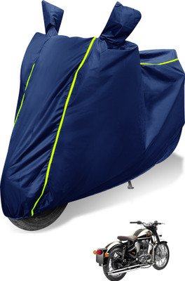 Auto Hub Waterproof Two Wheeler Cover for Royal Enfield(Classic Chrome, Blue)