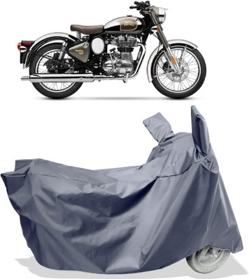 Amexride Two Wheeler Cover for Royal Enfield(Classic Chrome, Grey)