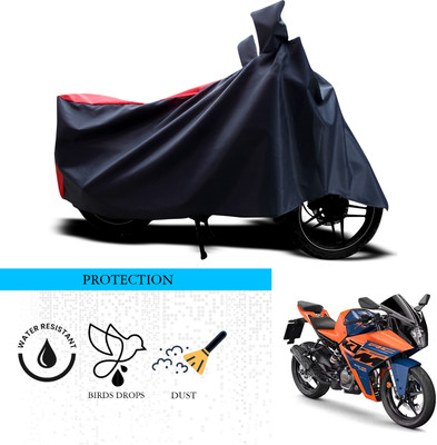 ANTHUB Waterproof Two Wheeler Cover for KTM(RC125, Black, Red)