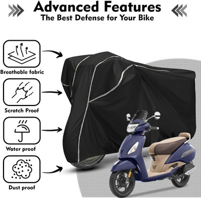Shiv Kanha Waterproof Two Wheeler Cover for TVS(Jupiter, Black, White)