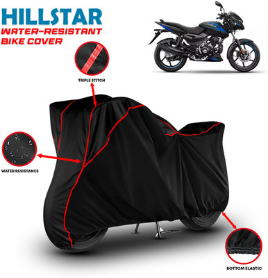 HILLSTAR Waterproof Two Wheeler Cover for Bajaj(Pulsar 125, Black, Red)