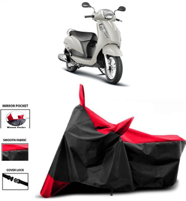 WMIZEXA Two Wheeler Cover for Suzuki(Access 125, Red, Black)