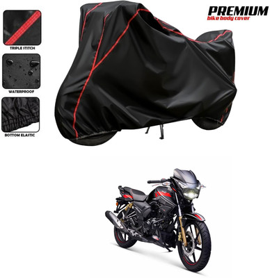 DeepShakshi AUTOMOTIVE Two Wheeler Cover for TVS(Apache, Black, Red)