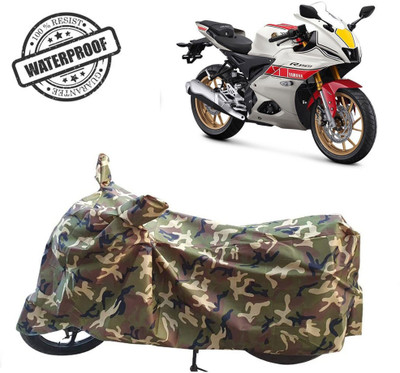 ROYAL AUTO MART Waterproof Two Wheeler Cover for Yamaha(R15, Green, Multicolor)