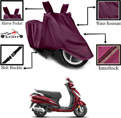 KEDIT Two Wheeler Cover for Hero(Destini 125, Maroon)