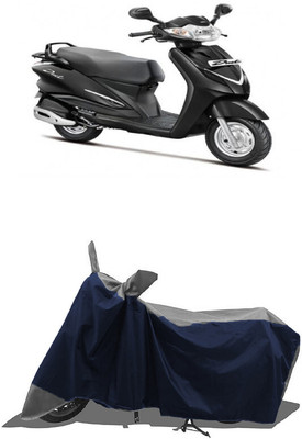 SUGASHRI Waterproof Two Wheeler Cover for Hero(Duet LX 110CC BS6, Grey, Blue)