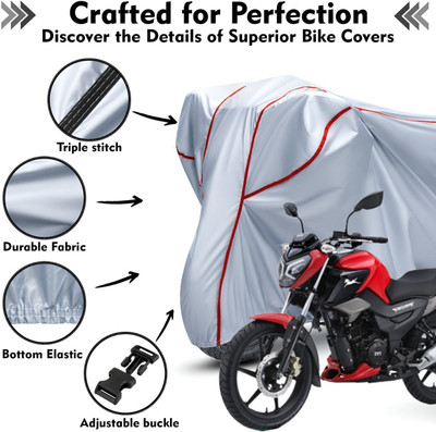 Shiv Kanha Waterproof Two Wheeler Cover for TVS(Raider, Silver, Red)