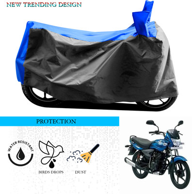 ANTHUB Waterproof Two Wheeler Cover for Bajaj(Platina 125, Grey, Blue)