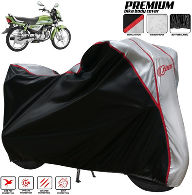 xodi Two Wheeler Cover for Hero(HF Deluxe Eco, Silver, Black)