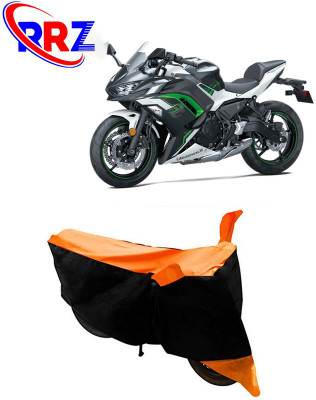 RRZ Waterproof Two Wheeler Cover for Kawasaki(Ninja 650, Black, Orange)