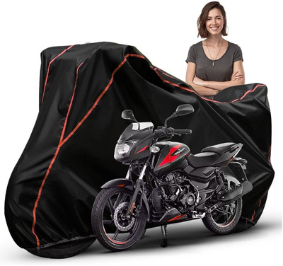 Car Styling Waterproof Two Wheeler Cover for Bajaj(Pulsar 125, Black, Red, Multicolor)
