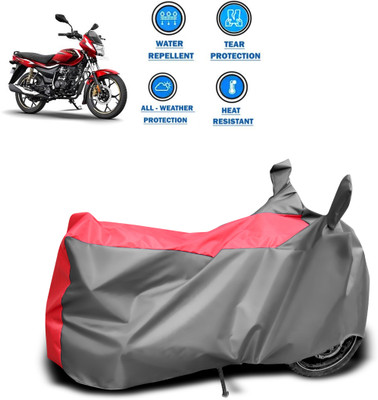 DeepShakshi AUTOMOTIVE Waterproof Two Wheeler Cover for Bajaj(Platina 110, Red, Grey)