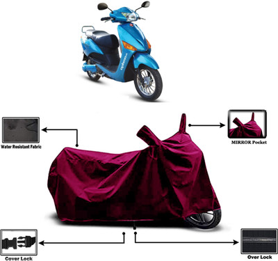 Amexride Two Wheeler Cover for Hero Electric(Electric Optima DX, Maroon)