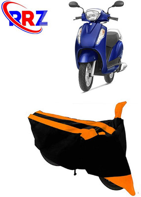 RRZ Waterproof Two Wheeler Cover for Suzuki(Access 125, Black, Orange)