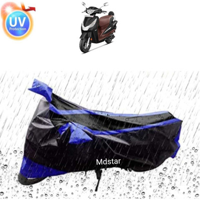 Mdstar Waterproof Two Wheeler Cover for Honda(Vespa, Blue, Black)