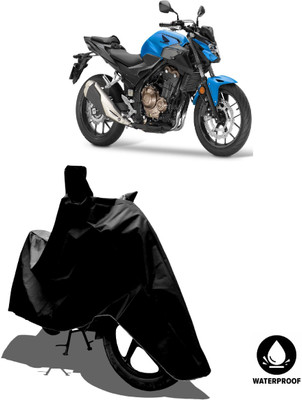Amexride Waterproof Two Wheeler Cover for Honda(CB 500, Black)