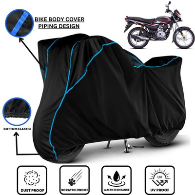 LE PRA Waterproof Two Wheeler Cover for Bajaj(Platina 100, Black, Blue)