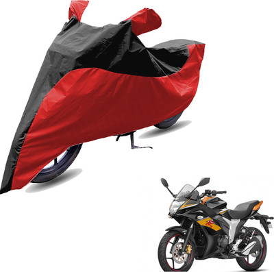 RiderShine Two Wheeler Cover for Suzuki(Gixxer Special Edition, Red, Black)