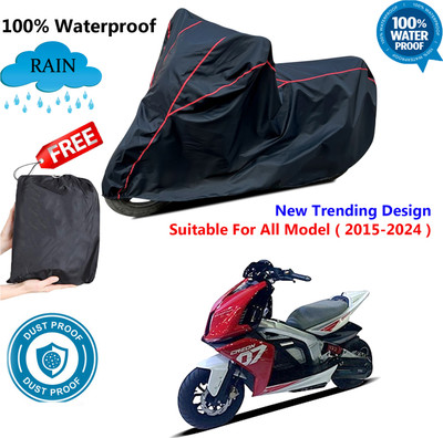 AUTOCAD Waterproof Two Wheeler Cover for TVS(Creon BS6, Black, Red)