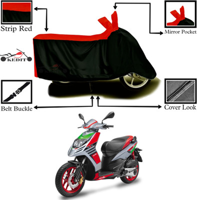 KEDIT Two Wheeler Cover for Aprilia(SR 150, Red, Black)