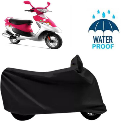 Autoinnovation Waterproof Two Wheeler Cover for TVS(Scooty Pep Plus, Black)
