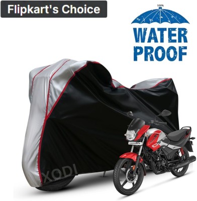 xodi Waterproof Two Wheeler Cover for Hero(Passion Plus, Silver, Black, Multicolor)