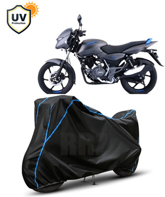 RRZ Waterproof Two Wheeler Cover for Bajaj(Pulsar 125, Black, Blue)
