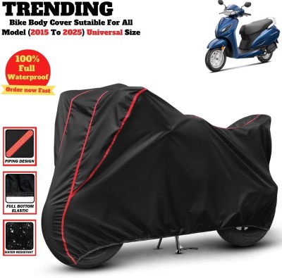 CAROXON Waterproof Two Wheeler Cover for Honda(Activa 125, Black, Red)