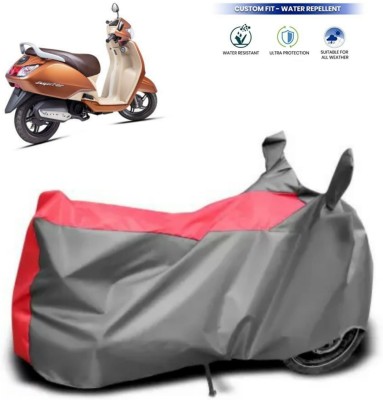 Mdstar Waterproof Two Wheeler Cover for TVS(Jupiter, Red, Grey)