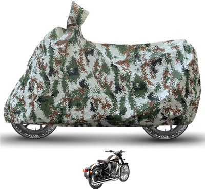 Caronix Waterproof Two Wheeler Cover for Royal Enfield(Classic Chrome, Green)