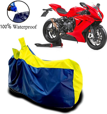 rakku Waterproof Two Wheeler Cover for MV Agusta(F3, Yellow, Blue)