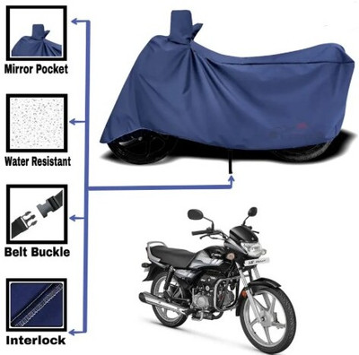 Tritika Waterproof Two Wheeler Cover for Hero(HF Deluxe, Blue)
