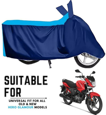 MADAFIYA Waterproof Two Wheeler Cover for Hero(Glamour, Blue, Blue)