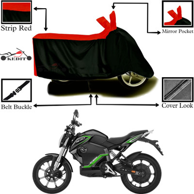 Aveek Two Wheeler Cover for Revolt(RV 300, Red, Black)