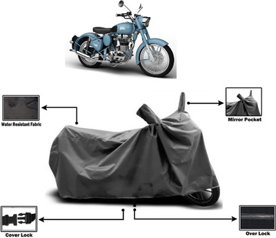 Amexride Two Wheeler Cover for Royal Enfield(Classic Squadron BS6, Grey)