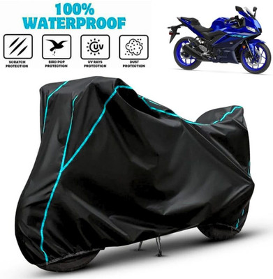 favy Waterproof Two Wheeler Cover for Yamaha(YZF R3, Black, Blue)