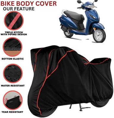 kerwa Waterproof Two Wheeler Cover for Honda(Activa, Black, Red)