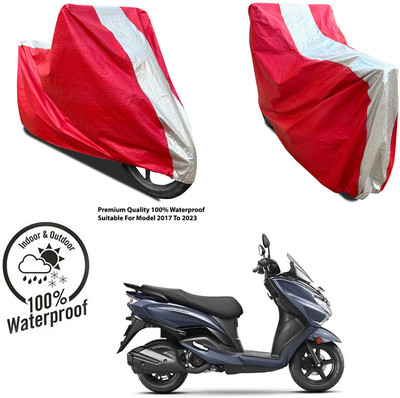 AutoGalaxy Waterproof Two Wheeler Cover for Yamaha(FZ-25, Silver, Red)